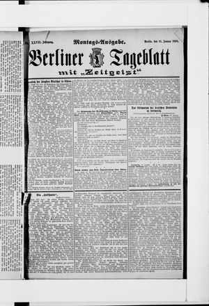 Berliner Tageblatt und Handels-Zeitung vom 31.01.1898
