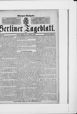 Berliner Tageblatt und Handels-Zeitung vom 04.02.1898