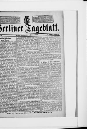 Berliner Tageblatt und Handels-Zeitung vom 06.02.1898
