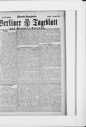 Berliner Tageblatt und Handels-Zeitung on Feb 8, 1898