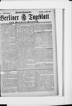 Berliner Tageblatt und Handels-Zeitung vom 10.02.1898