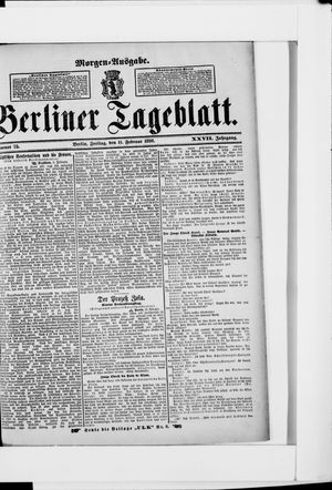 Berliner Tageblatt und Handels-Zeitung vom 11.02.1898
