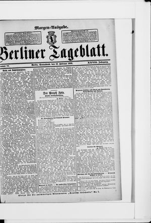 Berliner Tageblatt und Handels-Zeitung vom 12.02.1898