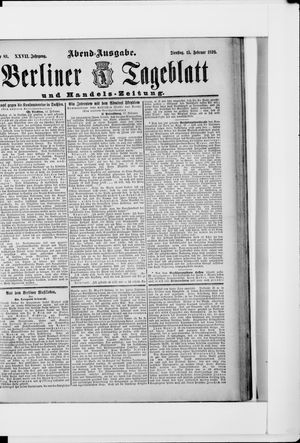 Berliner Tageblatt und Handels-Zeitung vom 15.02.1898