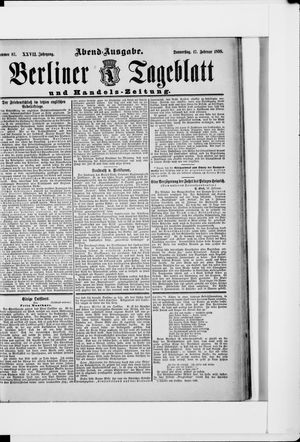 Berliner Tageblatt und Handels-Zeitung on Feb 17, 1898