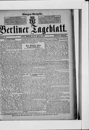 Berliner Tageblatt und Handels-Zeitung vom 23.02.1898