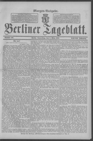 Berliner Tageblatt und Handels-Zeitung vom 03.03.1898