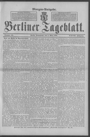 Berliner Tageblatt und Handels-Zeitung on Mar 5, 1898