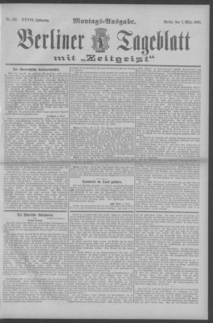 Berliner Tageblatt und Handels-Zeitung vom 07.03.1898
