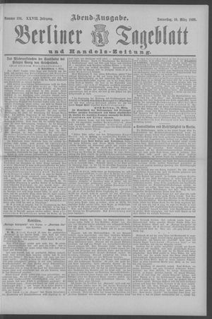 Berliner Tageblatt und Handels-Zeitung on Mar 10, 1898