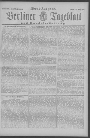 Berliner Tageblatt und Handels-Zeitung vom 11.03.1898