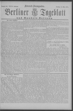 Berliner Tageblatt und Handels-Zeitung on Mar 15, 1898