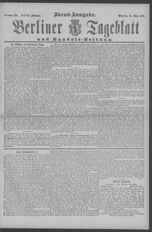 Berliner Tageblatt und Handels-Zeitung vom 23.03.1898