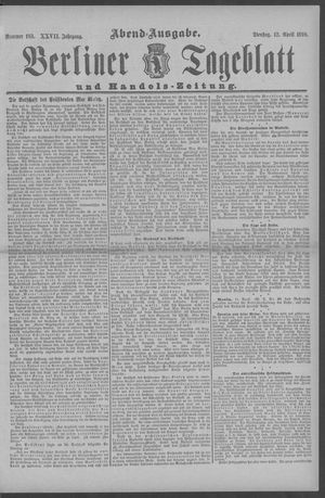 Berliner Tageblatt und Handels-Zeitung vom 12.04.1898