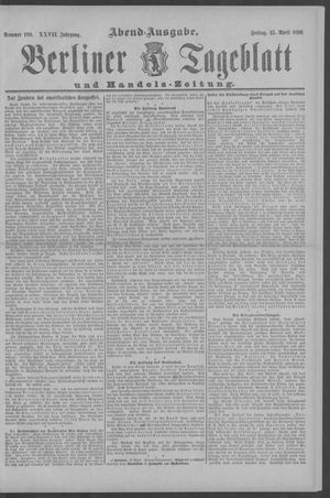 Berliner Tageblatt und Handels-Zeitung vom 15.04.1898