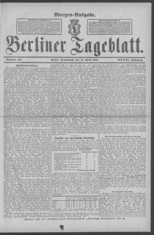 Berliner Tageblatt und Handels-Zeitung vom 16.04.1898