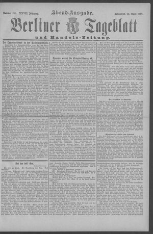 Berliner Tageblatt und Handels-Zeitung vom 16.04.1898