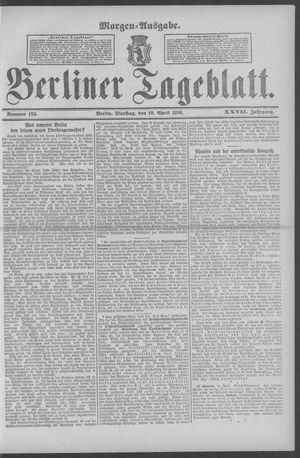 Berliner Tageblatt und Handels-Zeitung vom 19.04.1898