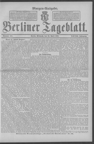 Berliner Tageblatt und Handels-Zeitung on Apr 20, 1898