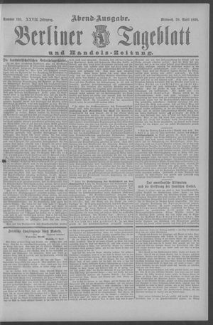 Berliner Tageblatt und Handels-Zeitung vom 20.04.1898