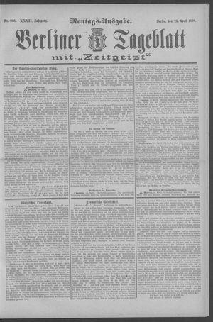 Berliner Tageblatt und Handels-Zeitung on Apr 25, 1898