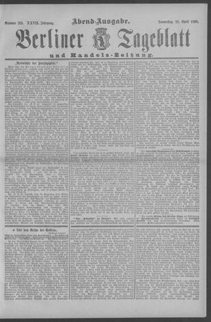 Berliner Tageblatt und Handels-Zeitung vom 28.04.1898