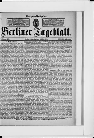 Berliner Tageblatt und Handels-Zeitung on May 5, 1898