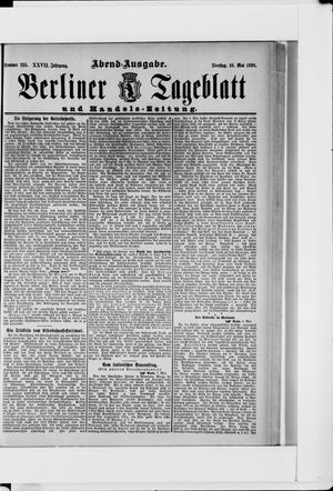 Berliner Tageblatt und Handels-Zeitung on May 10, 1898