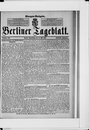 Berliner Tageblatt und Handels-Zeitung vom 12.05.1898