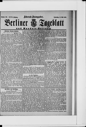 Berliner Tageblatt und Handels-Zeitung on May 12, 1898