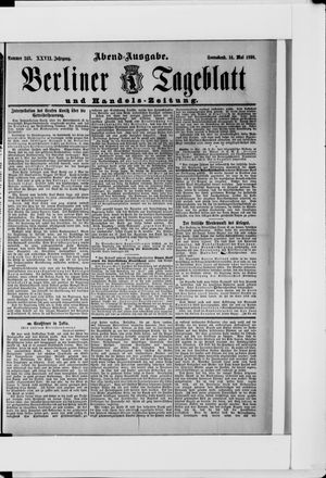 Berliner Tageblatt und Handels-Zeitung vom 14.05.1898