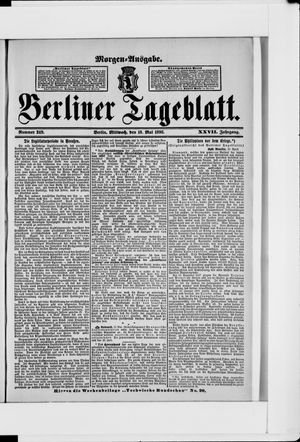 Berliner Tageblatt und Handels-Zeitung vom 18.05.1898