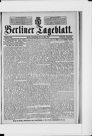 Berliner Tageblatt und Handels-Zeitung vom 19.05.1898