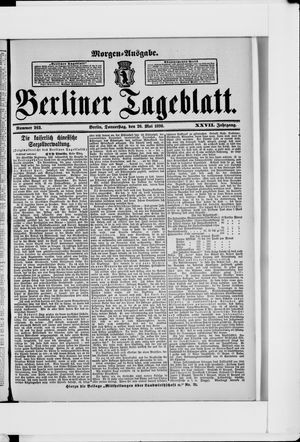 Berliner Tageblatt und Handels-Zeitung vom 26.05.1898