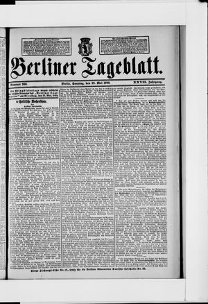 Berliner Tageblatt und Handels-Zeitung vom 29.05.1898