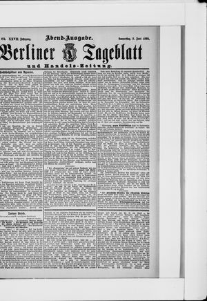 Berliner Tageblatt und Handels-Zeitung on Jun 2, 1898