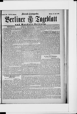 Berliner Tageblatt und Handels-Zeitung vom 13.06.1898