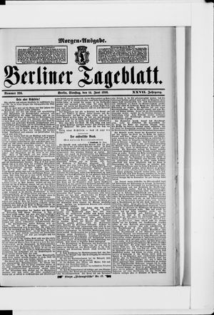Berliner Tageblatt und Handels-Zeitung vom 14.06.1898