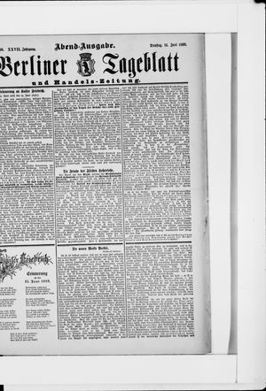 Berliner Tageblatt und Handels-Zeitung vom 14.06.1898