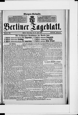 Berliner Tageblatt und Handels-Zeitung on Jun 16, 1898