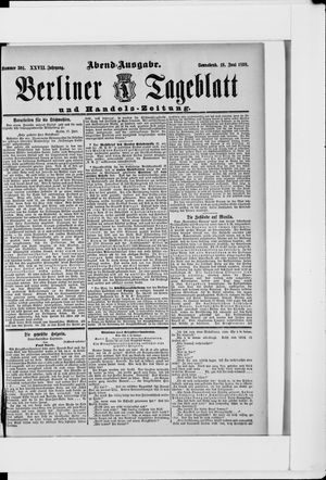 Berliner Tageblatt und Handels-Zeitung on Jun 18, 1898