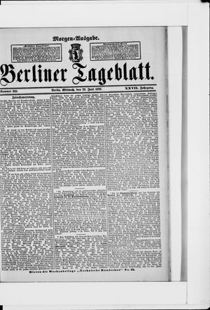 Berliner Tageblatt und Handels-Zeitung vom 22.06.1898