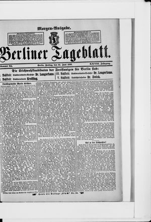 Berliner Tageblatt und Handels-Zeitung vom 24.06.1898