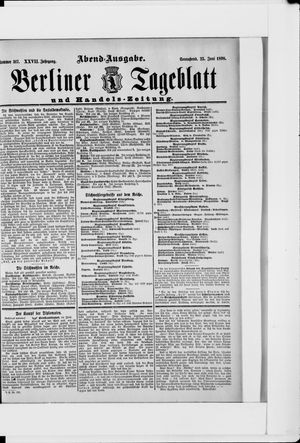 Berliner Tageblatt und Handels-Zeitung vom 25.06.1898