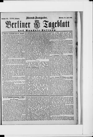 Berliner Tageblatt und Handels-Zeitung vom 29.06.1898