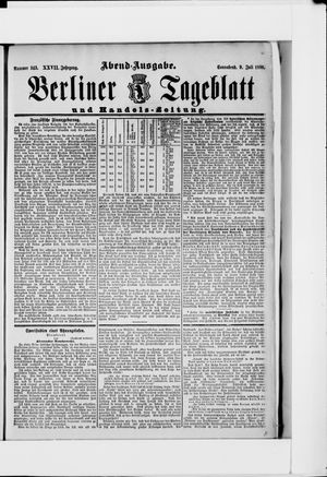 Berliner Tageblatt und Handels-Zeitung on Jul 9, 1898