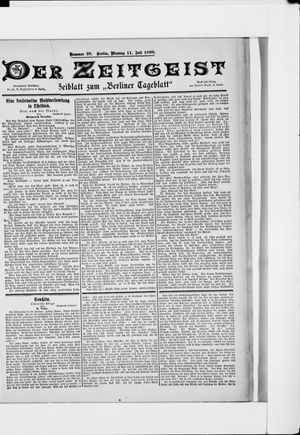 Berliner Tageblatt und Handels-Zeitung vom 11.07.1898