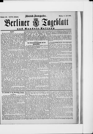 Berliner Tageblatt und Handels-Zeitung vom 11.07.1898