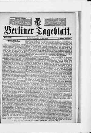Berliner Tageblatt und Handels-Zeitung vom 17.07.1898
