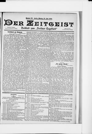 Berliner Tageblatt und Handels-Zeitung vom 18.07.1898
